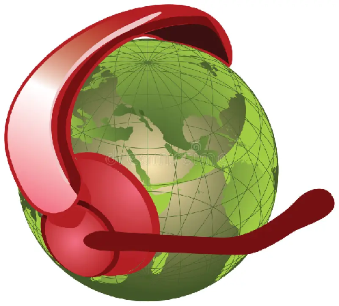 IMAGE:WORLD GLOBE WIH HEADSET