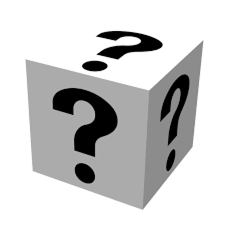 IMAGE: DICE CUBE WITH QUESTION MARKS